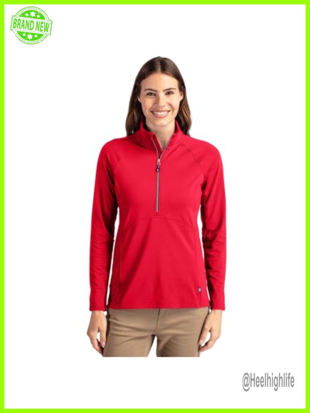 Cutter & Buck Womens Long Sleeve Adapt Eco Knit Half Zip Pullover